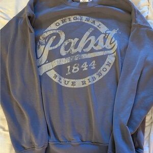 Pabst Blue Ribbon Graphic Sweatshirt - Purple with Light Logo
